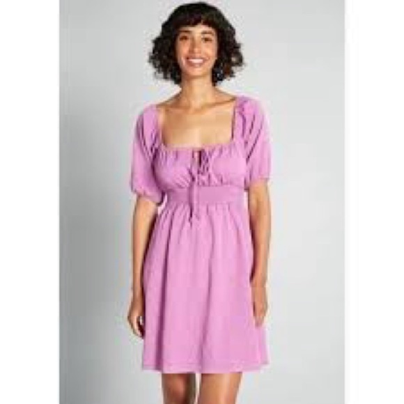 Modcloth Dress Womens 4x Pressed For Flowers Babydoll Smock Prairie Floral Mini - Picture 2 of 10